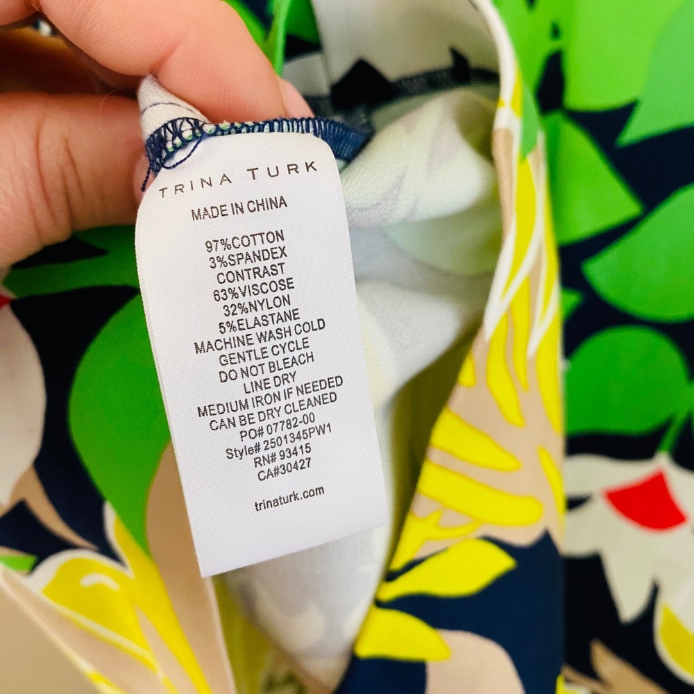 Trina Turk NWT Bev‎ Dress Navy Multi Color Cutout Cocktail Mini Dress Size 4 - Picture 7 of 9